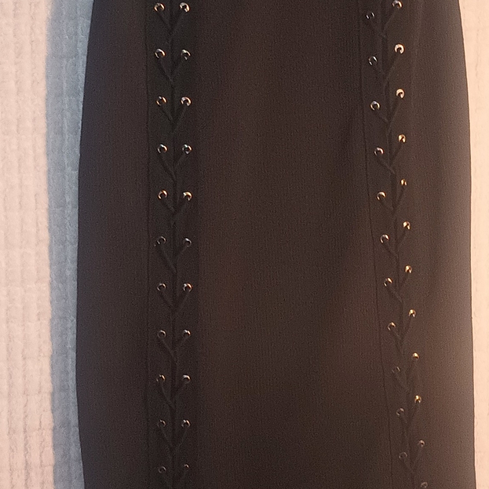 Sexy Double Lace Up Black Long Dress Maxi - Picture 5 of 8